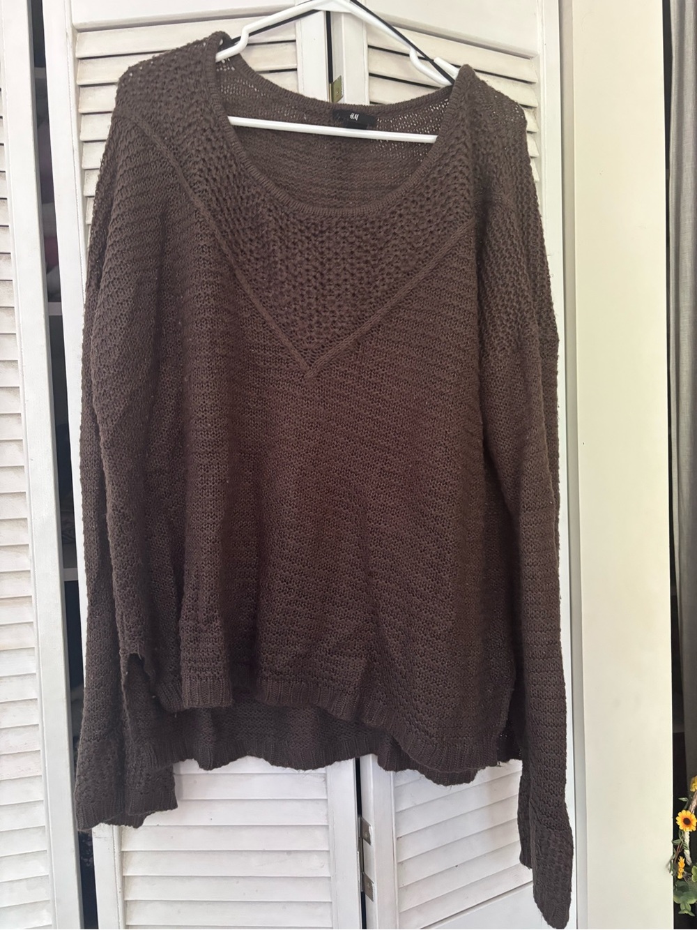 H&M Dark Olive Green Knit Scoop Neck Sweater